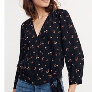 Madewell Wrap Top in Flower Toss